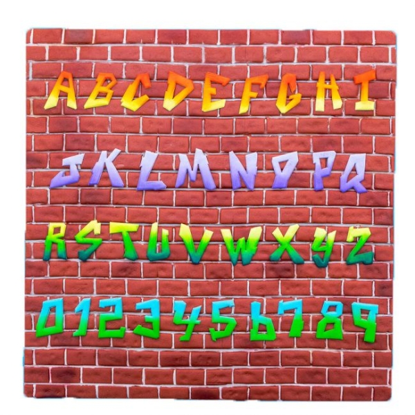 Graffiti Alphabet and Number Tappit Set